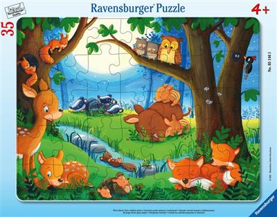 Ravensburger Pussel - Wenn kleine Tiere schlafen gehen 35pc