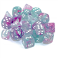 Chessex Tens d10 Sets - Nebula TM Wisteria/white Luminary Set of Ten d10's