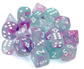 Chessex 12mm d6 Nebula TM Wisteria/White Luminary Dice Block