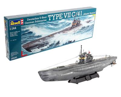 Revell: German Submarine TYPE VII C/41 Atlantic Version (1:144) - EN/DE/FR/NL/ES/IT