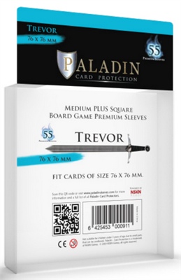 Paladin Sleeves - Trevor Premium Medium+ Square 76x76mm (55 Sleeves)