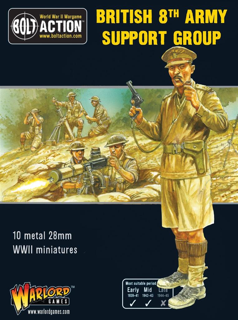 Bolt Action - 8th Army Support Group (HQ, Mortar & MMG)