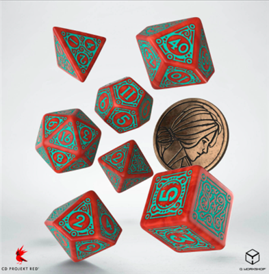 The Witcher Dice Set Triss - Merigold the Fearless (7 & unique coin)