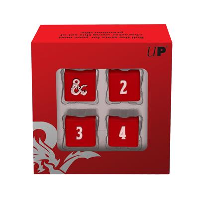 UP - Heavy Metal Red and White D6 Dice Set for Dungeons & Dragons