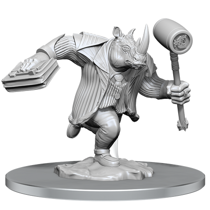 Magic: The Gathering Unpainted Miniatures: Freelance Muscle & Rhox Pummeler