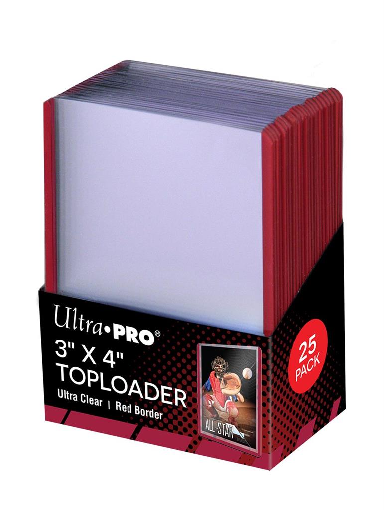 UP - Toploader - 3" x 4" Red Border (25 bitar)