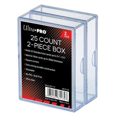 UP - 2-Piece Storage Box - for 25 Cards - Clear (2 Boxes)