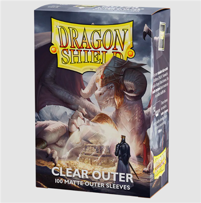 Dragon Shield Standard size Outer  Sleeves - Matte Clear (100 Sleeves)