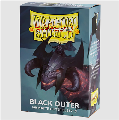 Dragon Shield Standard size Outer  Sleeves - Matte Black  (100 Sleeves)