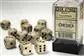 Chessex 16mm d6 with pips Dice Blocks (12 Dice) - Marble Ivory w/black