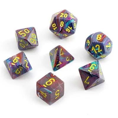 Chessex Festive 7-Die Set - Mosaic Med Gul