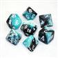 Chessex Gemini Polyhedral 7-Die Set - Black-Shell w/white