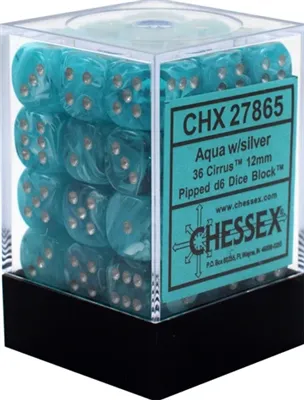 Chessex Signature 12mm d6 with Pips Dice Blocks - Cirrus Aqua