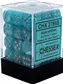 Chessex Signature 12mm d6 with pips Dice Blocks (36 Dice) - Cirrus Aqua w/silver