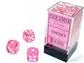 Chessex Translucent Pink/white 16mm d6 Dice Block (12 dice)