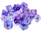 Chessex 16mm d6 Blocks - Nebula TM Nocturnal/Blue Luminary Dice Block™ (12 dice)