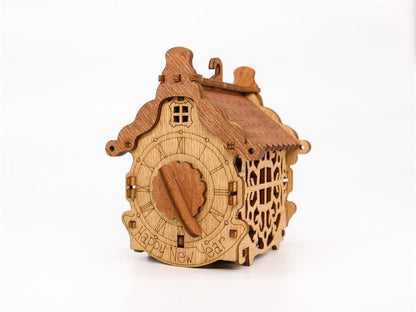 Gift Pusselbox - Wooden Gift Vault - New Year Tree